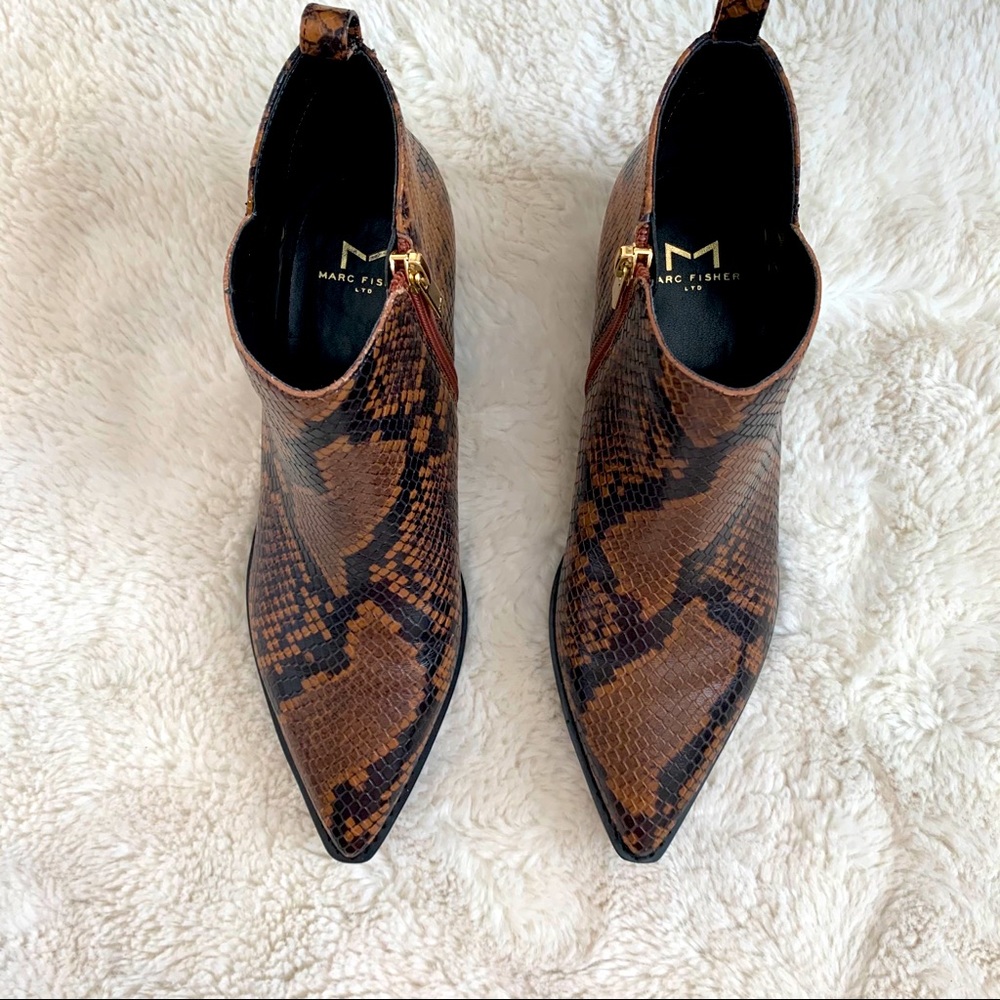 Marc Fisher women’s snake skin ankle booties